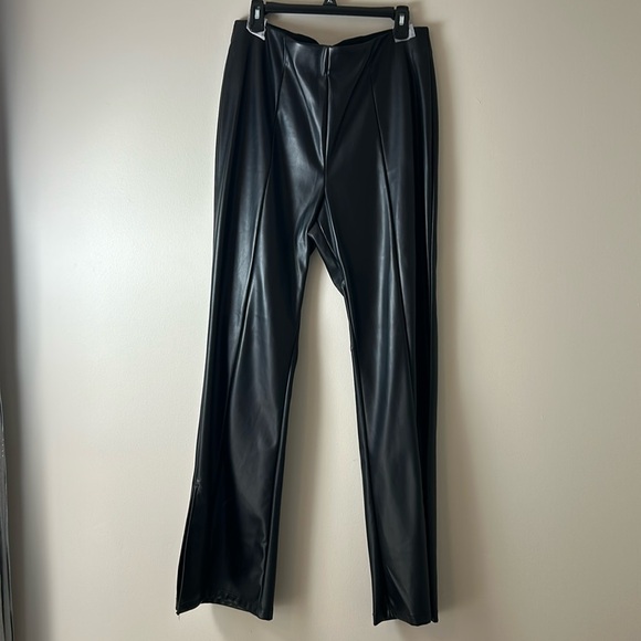 Juniors' SO® High-Rise Flare Faux-Leather Pants Black Size XL - Picture 1 of 6